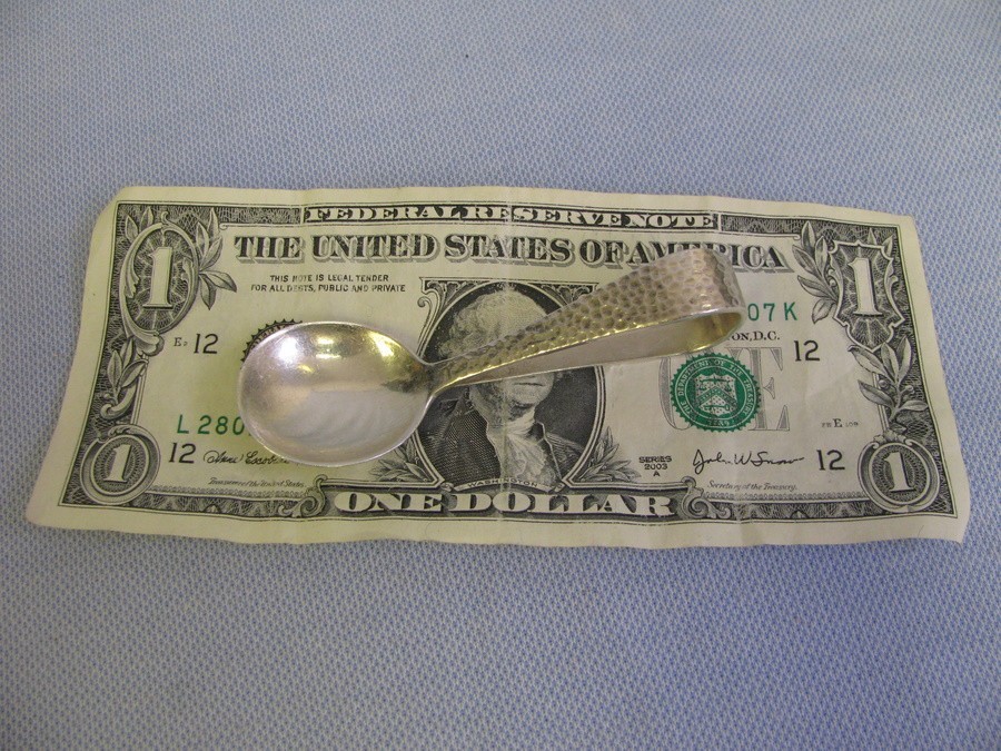 Sterling Hand Hammered "950" Looped handle BABY SPOON Sterling Hand Hammered "950" Looped handle BABY SPOON