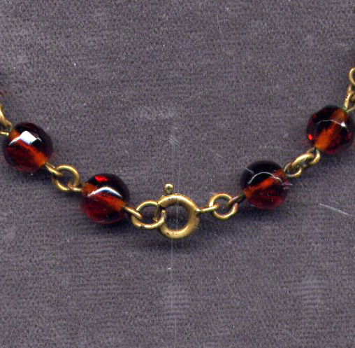 Costume Bead Necklace with Foil-Back Stones Costume Bead Necklace with Foil-Back Stones