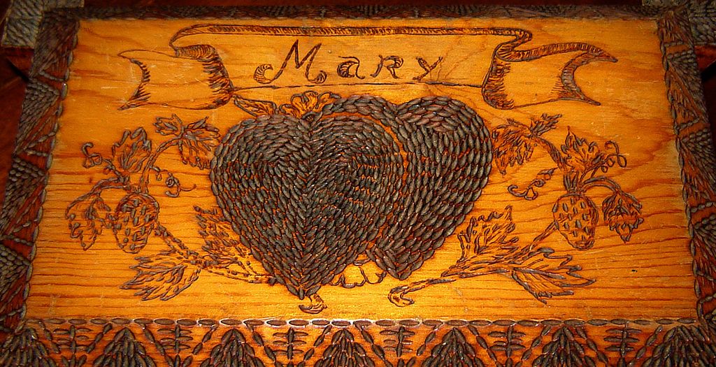 Folk Art Box with Hearts for Mary Folk Art Box with Hearts for Mary
