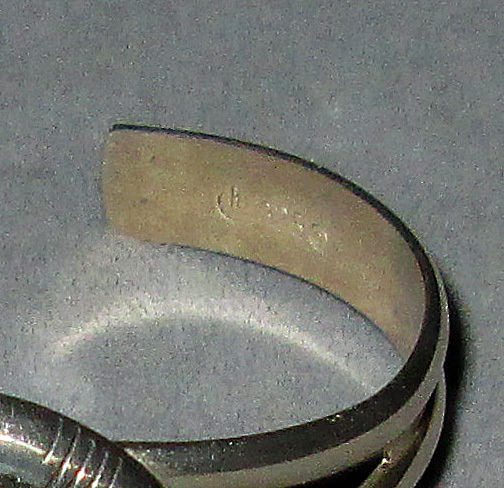 Sterling Cuff Bracelet with Channel Inlay Work Sterling Cuff Bracelet with Channel Inlay Work