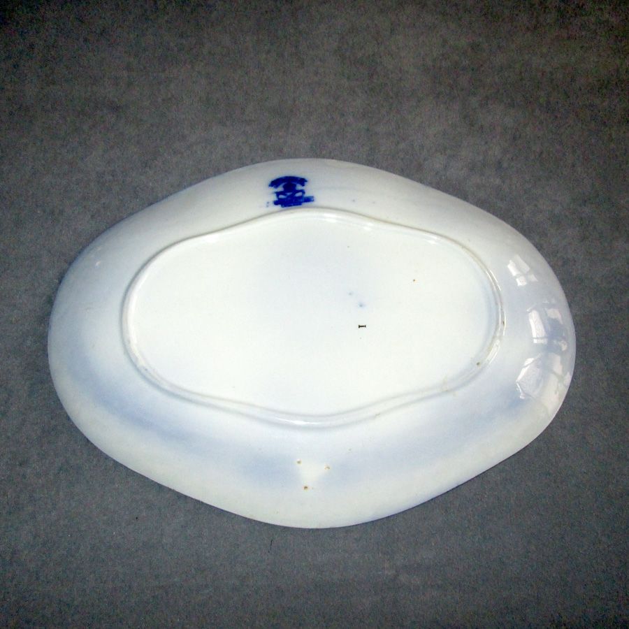 Small Flow Blue "Waldorf" Pottery Platter Small Flow Blue "Waldorf" Pottery Platter