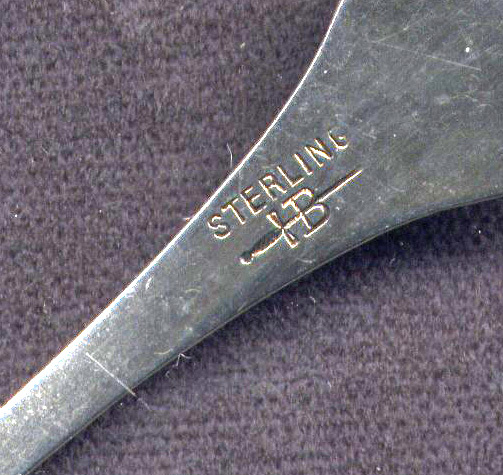 Long Sterling Silver Fork with Fancy Enameled Handle Long Sterling Silver Fork with Fancy Enameled Handle