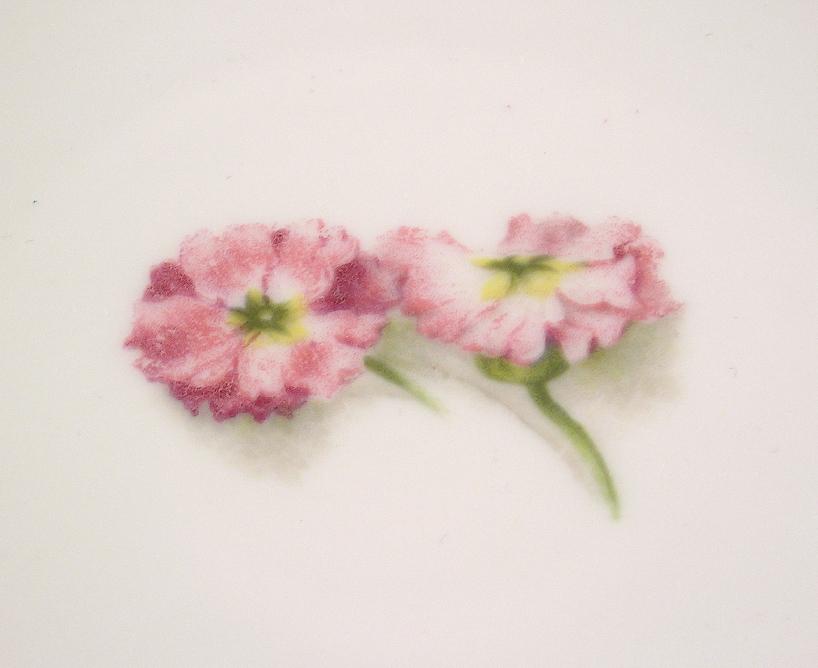 Germany Porcelain Handled Plate Pierced Pink Carnations from ...