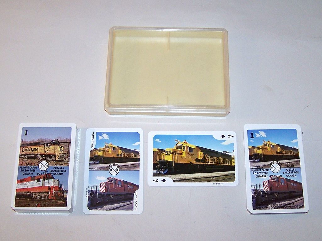 Double Deck Railroad Playing Cards and Card Game, "Mainliner" (Braceridge, Ontario, Canada), Dave Morin Copyright, c.1976 Double Deck Railroad Playing Cards and Card Game, "Mainliner" (Braceridge, Ontario, Canada), Dave Morin Copyright, c.1976