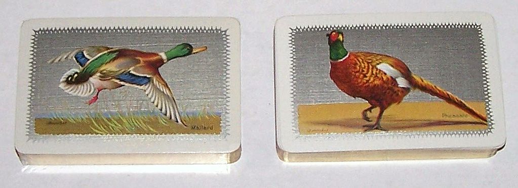 2 Decks Waddington "Sporting Birds Series" Playing Cards – "Mallard" and "Pheasant" – William Barribal Designs (Backs), c.1930s 2 Decks Waddington "Sporting Birds Series" Playing Cards – "Mallard" and "Pheasant" – William Barribal Designs (Backs), c.1930s