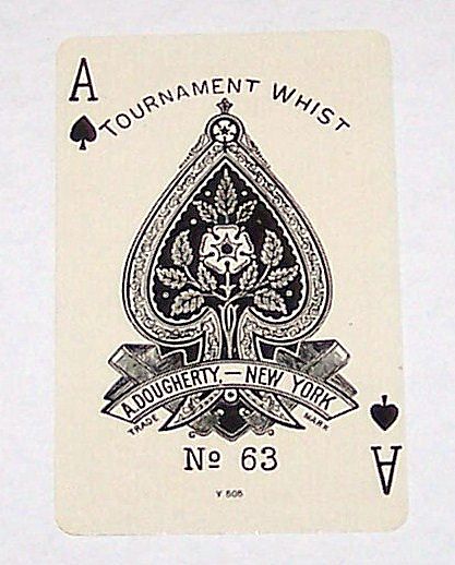 Dougherty "Tournament Pinochle or Skat No. 630" Pinochle Set (2 x 32), "Tournament Whist No. 63" Cards, c.1923 Dougherty "Tournament Pinochle or Skat No. 630" Pinochle Set (2 x 32), "Tournament Whist No. 63" Cards, c.1923