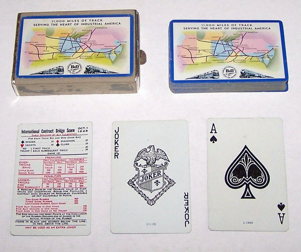 USPC "Baltimore & Ohio" Railroad Playing Cards, c.1949 USPC "Baltimore & Ohio" Railroad Playing Cards, c.1949
