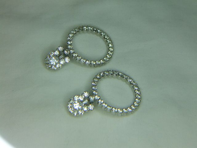Clear Rhinestone Drop Clip Earrings - Ballou Patented Clips Clear Rhinestone Drop Clip Earrings - Ballou Patented Clips