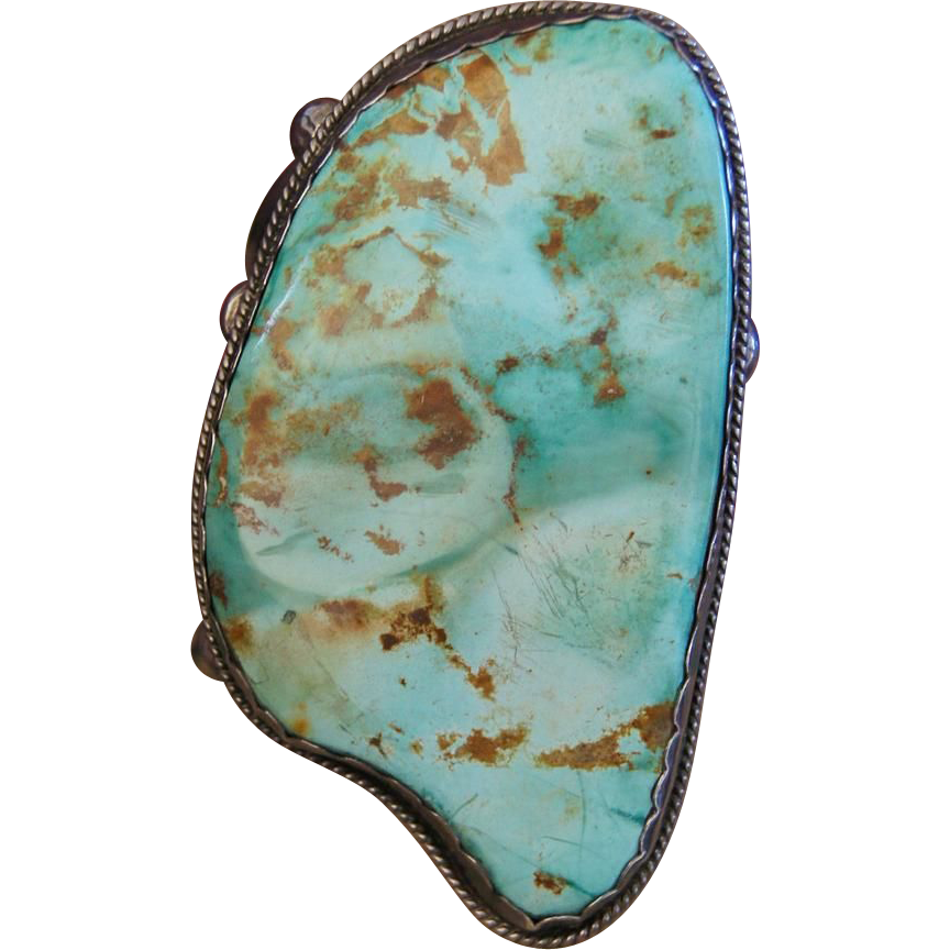 Cerrillos Turquoise Bracelet With Large Stone Cerrillos Turquoise Bracelet With Large Stone