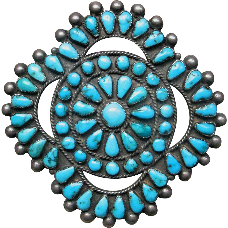 Native American cluster brooch Circa 1930 Native American cluster brooch Circa 1930