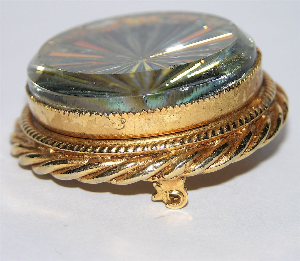 RARE 1960's Hattie Carnegie Pinwheel Glass Brooch/Pendant & Earrings ~ Original Box RARE 1960's Hattie Carnegie Pinwheel Glass Brooch/Pendant & Earrings ~ Original Box