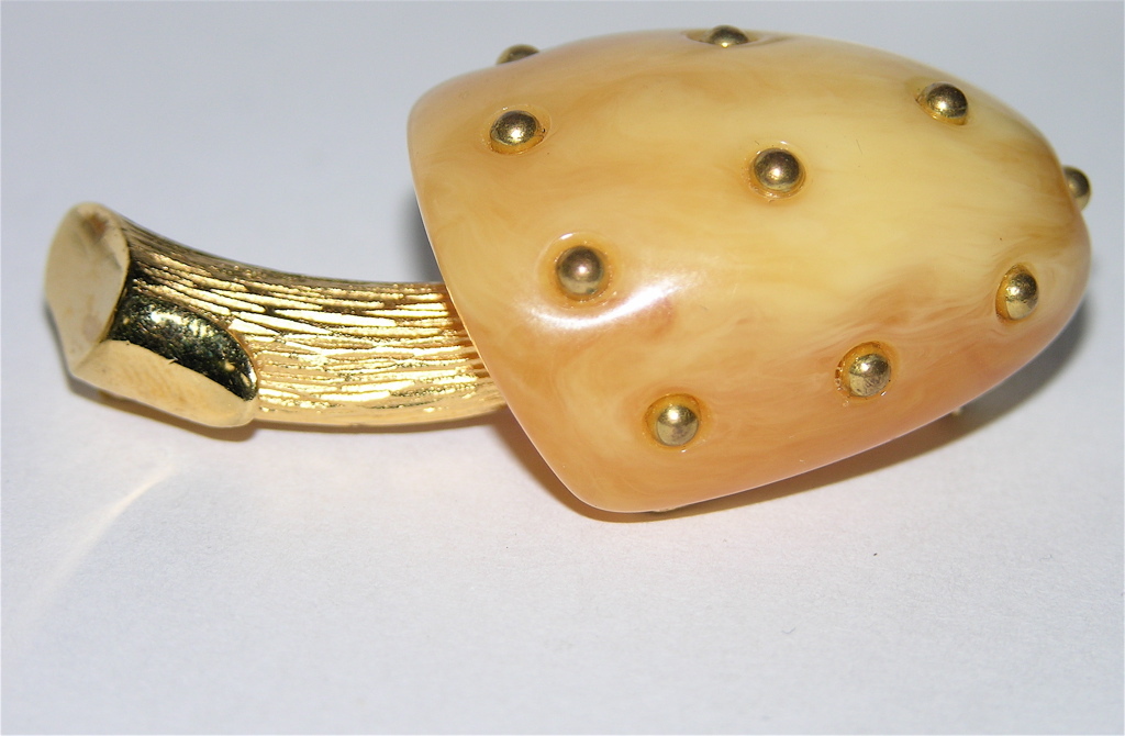 Trifari 1960's 3D Lucite Mushroom Pin Trifari 1960's 3D Lucite Mushroom Pin