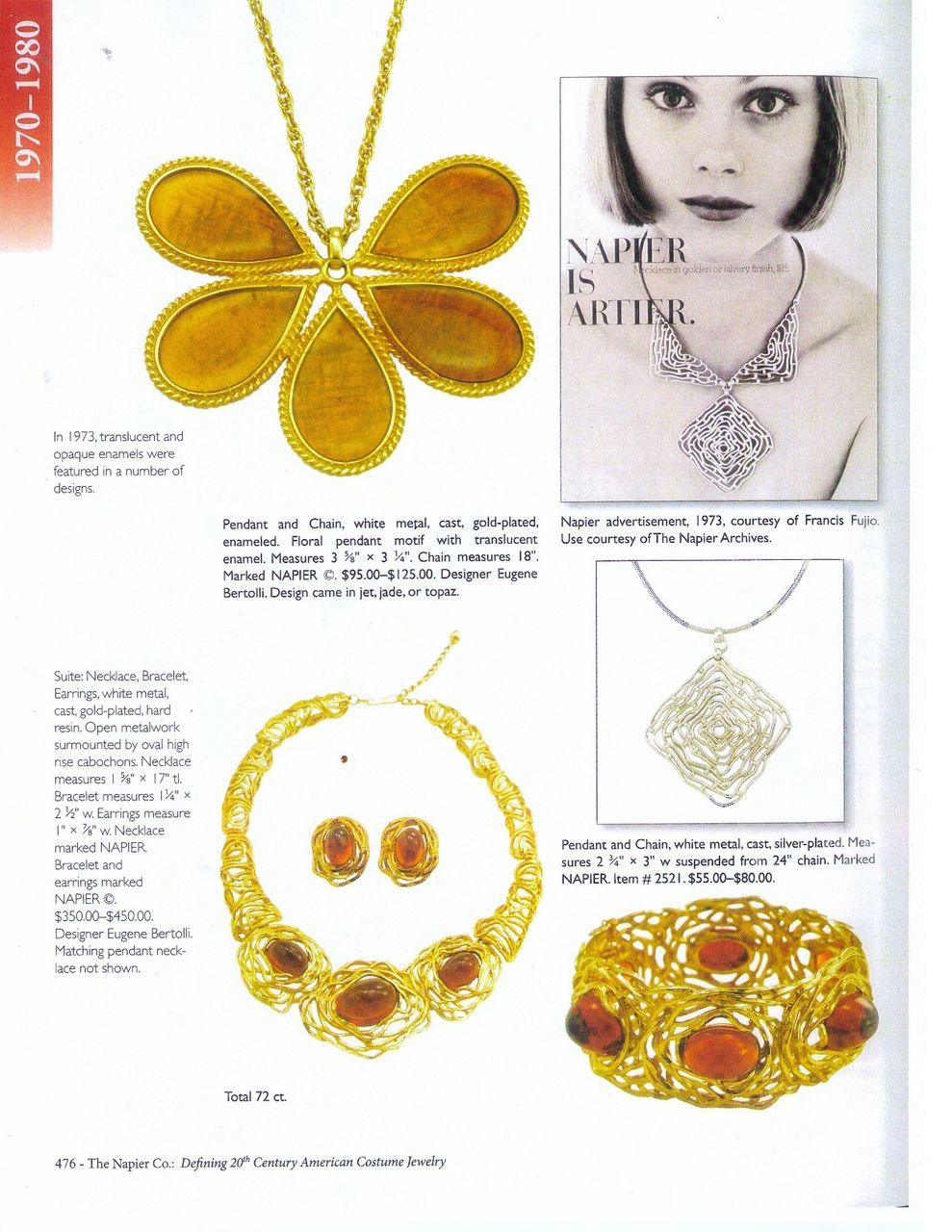 Napier 1973 Modernist Pendant Necklace ~ Book Piece Napier 1973 Modernist Pendant Necklace ~ Book Piece
