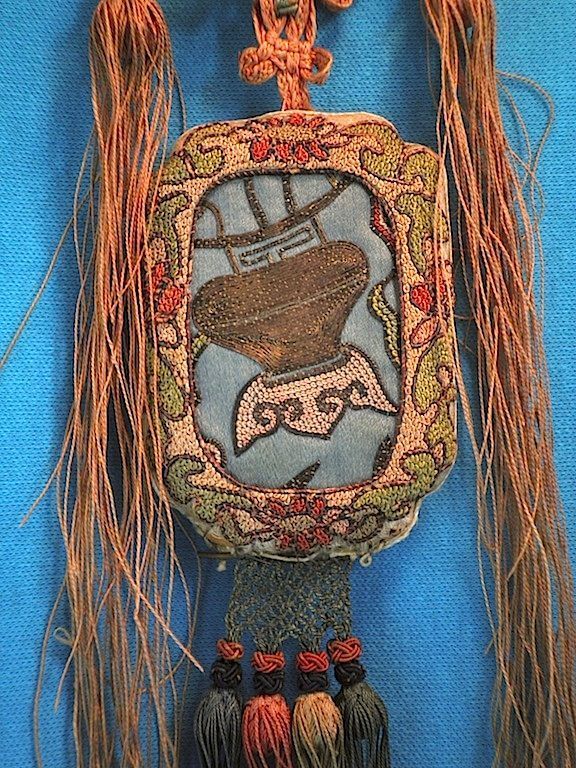 Chinese Lady's Finely Embroidered Pendant-Circa 1910-1920 Chinese Lady's Finely Embroidered Pendant-Circa 1910-1920