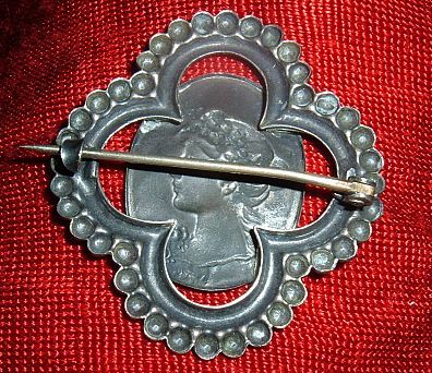 Antique Art Nouveau 800 Silver Brooch Pin Woman Detailed Large Beautiful Antique Art Nouveau 800 Silver Brooch Pin Woman Detailed Large Beautiful