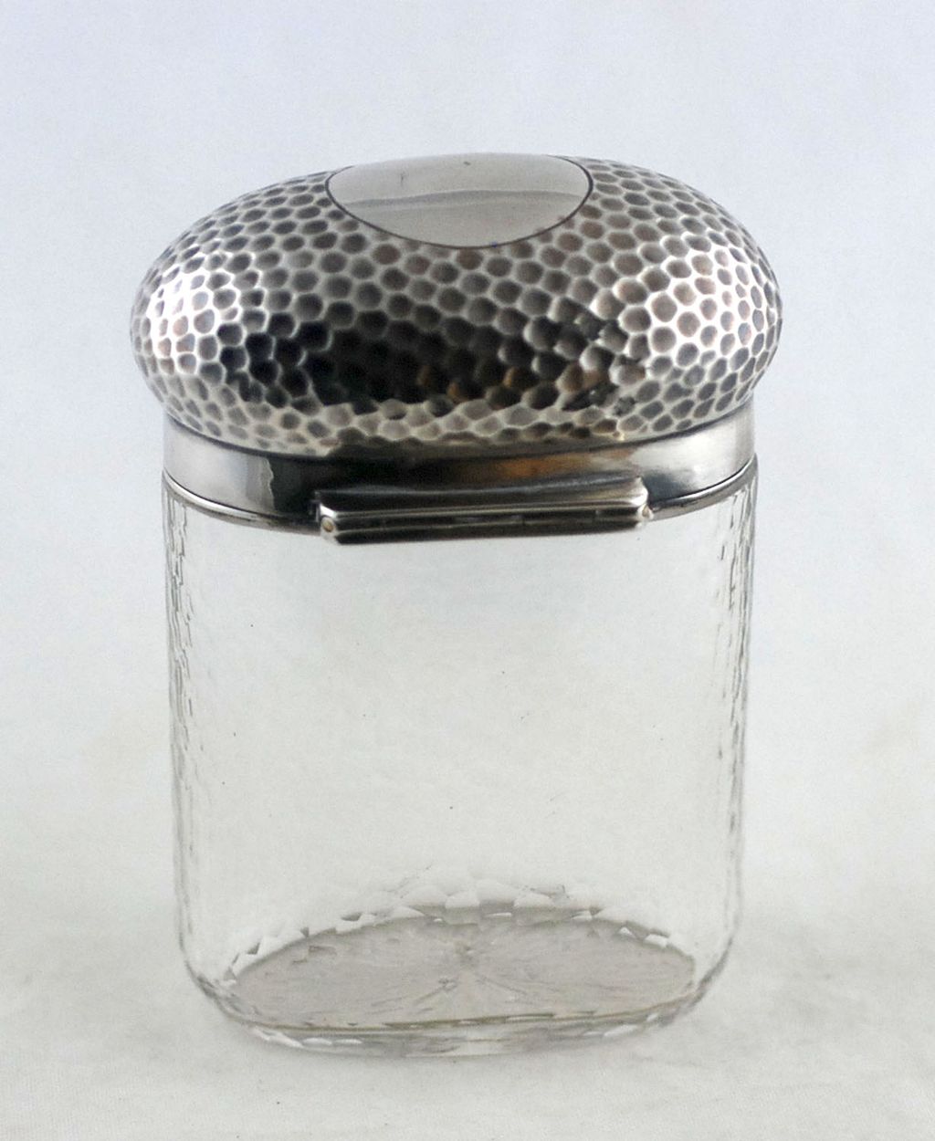 Silver Double Topped Glass Bottle/Dresser Jar - London 1916-17 Silver Double Topped Glass Bottle/Dresser Jar - London 1916-17