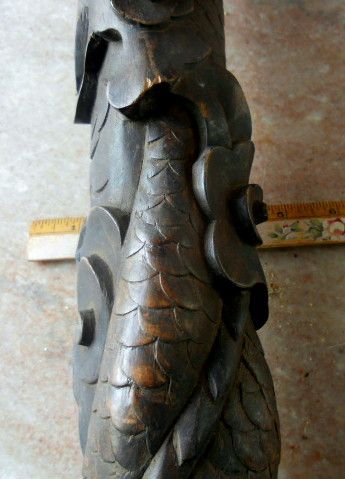 18C Antique Carved Chinese Dragon Wood Carving Lamp Furniture 18C Antique Carved Chinese Dragon Wood Carving Lamp Furniture