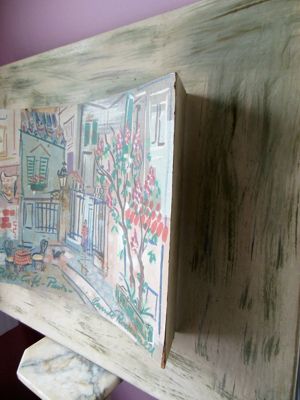 40s Claude Rodewald Paris Cafe Impressionistic Diorama Painting 40s Claude Rodewald Paris Cafe Impressionistic Diorama Painting