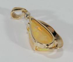 Fine Estate 14K Gold Diamond Solid Yellow Crystal Opal Pendant Fine Estate 14K Gold Diamond Solid Yellow Crystal Opal Pendant