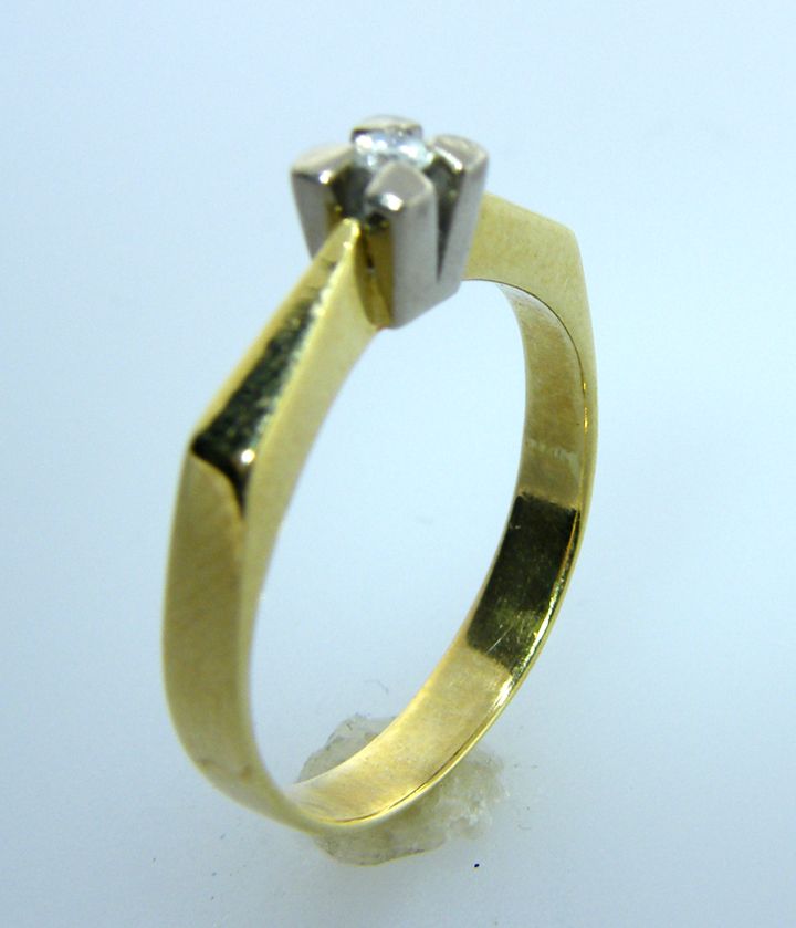 Estate 14K Yellow White Gold Diamond Engagement Friendship Ring Estate 14K Yellow White Gold Diamond Engagement Friendship Ring
