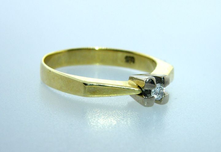Estate 14K Yellow White Gold Diamond Engagement Friendship Ring Estate 14K Yellow White Gold Diamond Engagement Friendship Ring