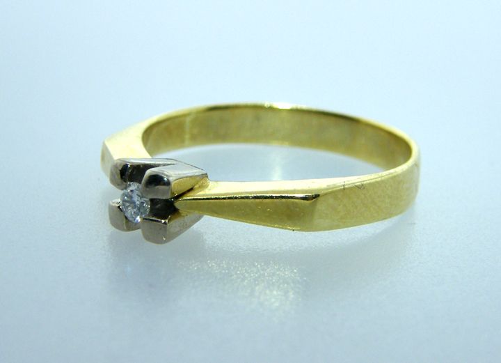 Estate 14K Yellow White Gold Diamond Engagement Friendship Ring Estate 14K Yellow White Gold Diamond Engagement Friendship Ring