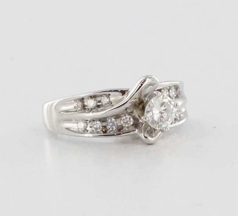 Estate White Gold Diamond Engagement Wedding Ring Combination Fine Jewelry Estate White Gold Diamond Engagement Wedding Ring Combination Fine Jewelry