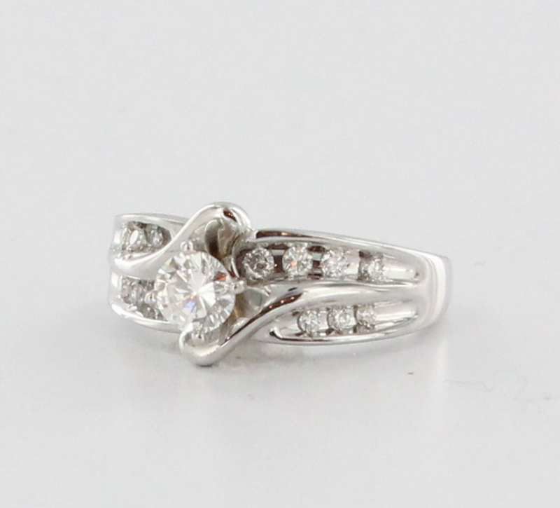 Estate White Gold Diamond Engagement Wedding Ring Combination Fine Jewelry Estate White Gold Diamond Engagement Wedding Ring Combination Fine Jewelry