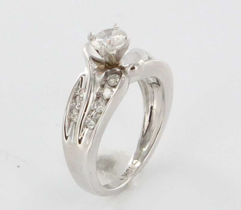 Estate White Gold Diamond Engagement Wedding Ring Combination Fine Jewelry Estate White Gold Diamond Engagement Wedding Ring Combination Fine Jewelry