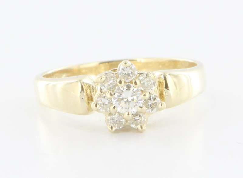 Estate 14K Yellow Gold Diamond Flower Cluster Ring Estate 14K Yellow Gold Diamond Flower Cluster Ring
