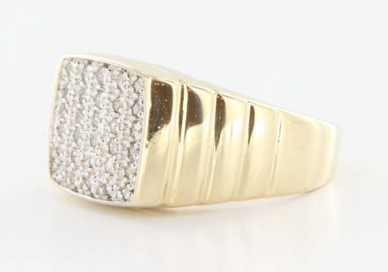 Estate 14K Yellow White Gold Diamond Pinkie Ring Fine Jewelry Estate 14K Yellow White Gold Diamond Pinkie Ring Fine Jewelry