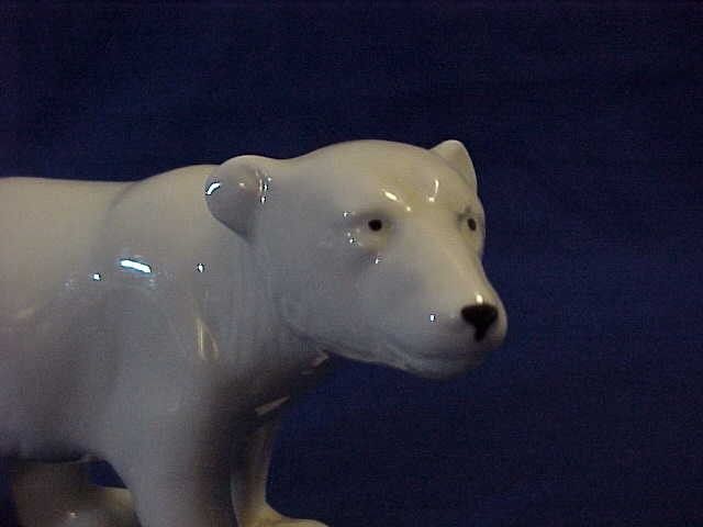 White Porcelain Polar Bear Black Nose Eyes Blue Wagner & Apel. Crown Mark White Porcelain Polar Bear Black Nose Eyes Blue Wagner & Apel. Crown Mark