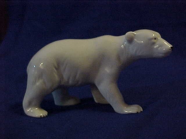 White Porcelain Polar Bear Black Nose Eyes Blue Wagner & Apel. Crown Mark White Porcelain Polar Bear Black Nose Eyes Blue Wagner & Apel. Crown Mark