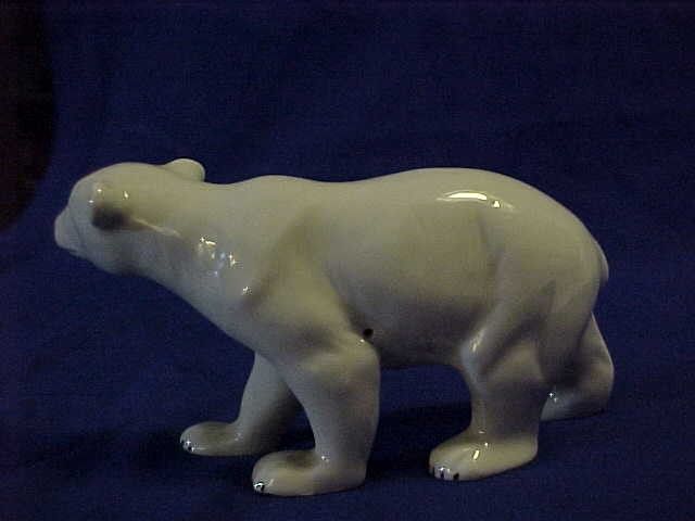 White Porcelain Polar Bear Black Nose Eyes Blue Wagner & Apel. Crown Mark White Porcelain Polar Bear Black Nose Eyes Blue Wagner & Apel. Crown Mark