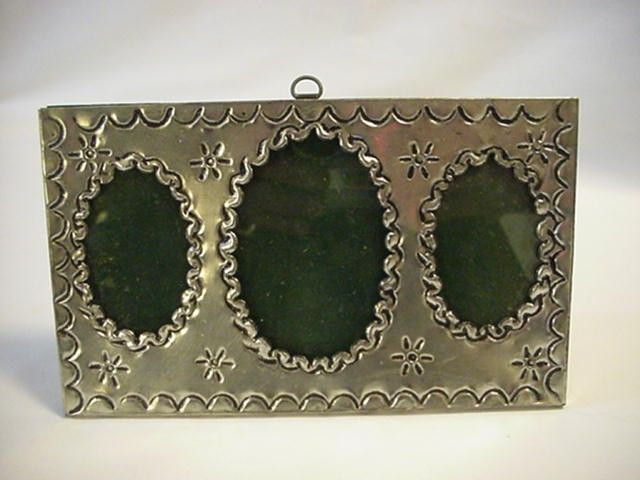 Old Tin Pitcher Frame Table Top or Hang Ornate Old Tin Pitcher Frame Table Top or Hang Ornate