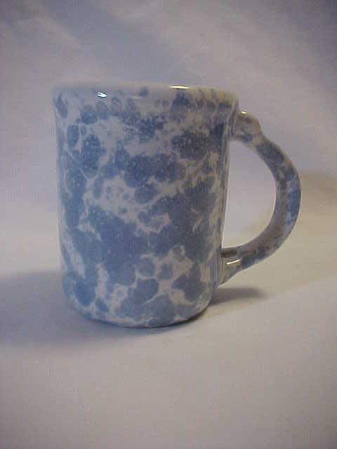 Bennington Pottery Mugs-Blue Sponge Morning Glory .1967 by David Gil Bennington Pottery Mugs-Blue Sponge Morning Glory .1967 by David Gil