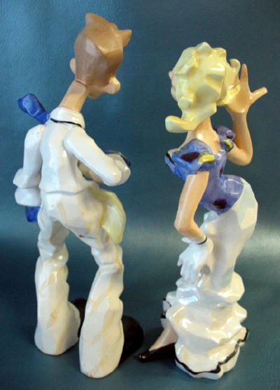 Dagwood and Blondie Figurines Cartoon or Comic Characters with Saxophone Japan Dagwood and Blondie Figurines Cartoon or Comic Characters with Saxophone Japan