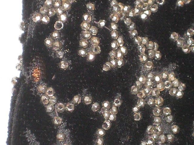 Outstanding 1920's Black Velvet & Steel Beaded Purse with Steel Beaded Fringe Outstanding 1920's Black Velvet & Steel Beaded Purse with Steel Beaded Fringe