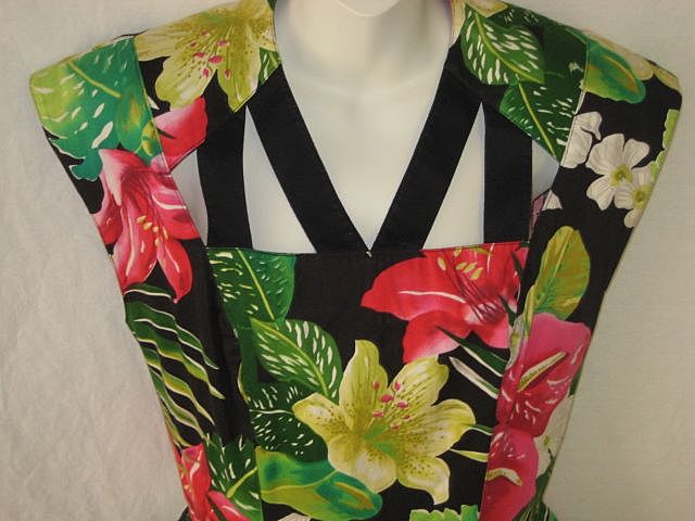 Gorgeous 1980's Black Cotton Floral Dress with Peplum, Unusual Neckline & Back-By Barbara Barbara-Approx. Sz 8 Gorgeous 1980's Black Cotton Floral Dress with Peplum, Unusual Neckline & Back-By Barbara Barbara-Approx. Sz 8
