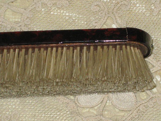 Antique 3 Piece Tortoiseshell & Beadwork Brush Set w/Mother of Pearl Detail Antique 3 Piece Tortoiseshell & Beadwork Brush Set w/Mother of Pearl Detail