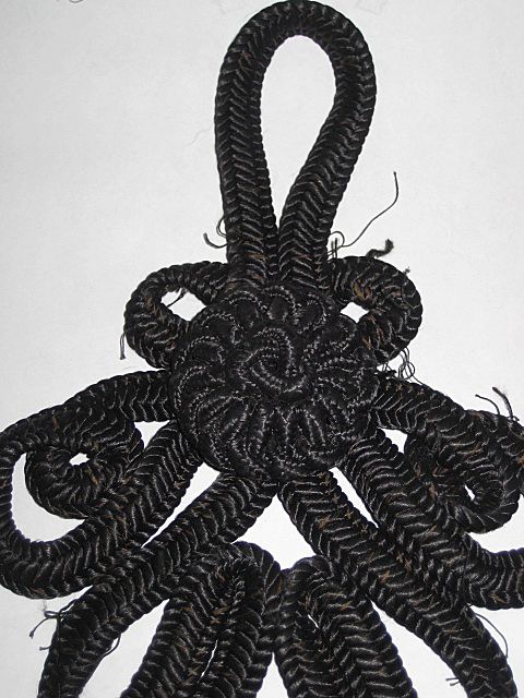 Large Antique Victorian Black Corded Appliqué Large Antique Victorian Black Corded Appliqué