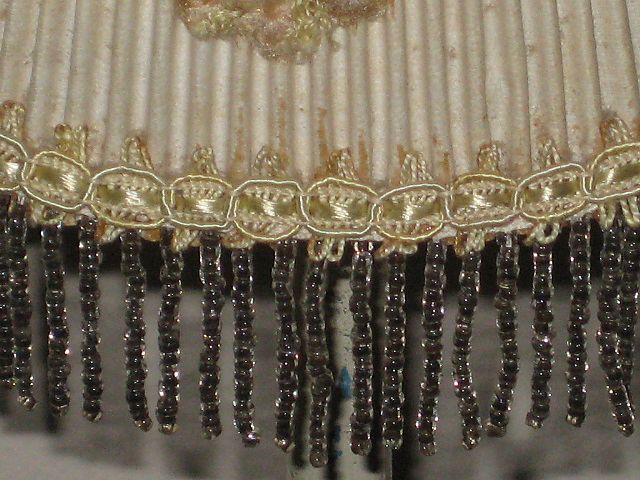 4 Vintage 1930's Small Lamp Shades with Beaded Fringe & French Ribbon Appliqués 4 Vintage 1930's Small Lamp Shades with Beaded Fringe & French Ribbon Appliqués