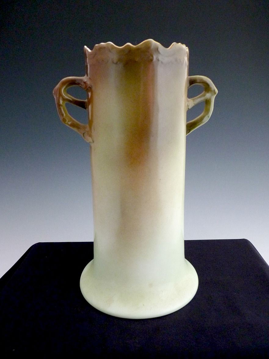 Antique porcelain vase enameled roses Silesia Germany C. Tielsch Antique porcelain vase enameled roses Silesia Germany C. Tielsch