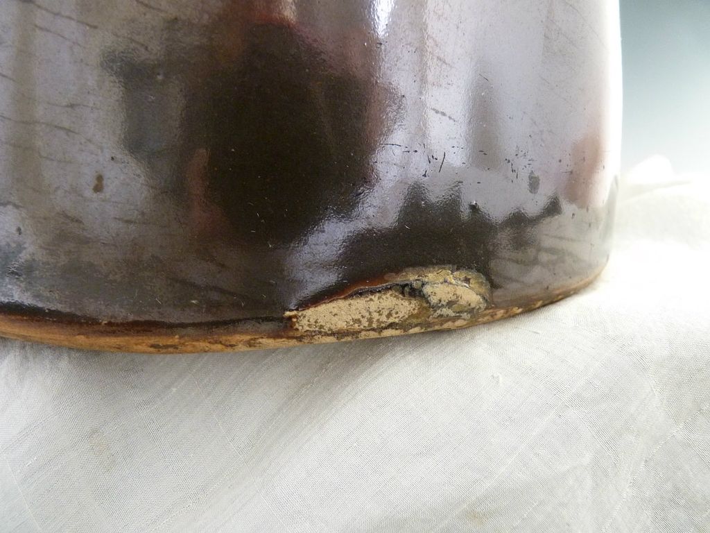 Vintage batter pitcher pancakes maple syrup covered brown glaze Vintage batter pitcher pancakes maple syrup covered brown glaze
