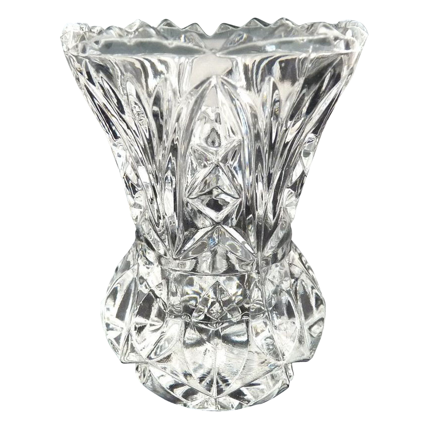 Vintage glass toothpick pressed diamond marquis pattern from