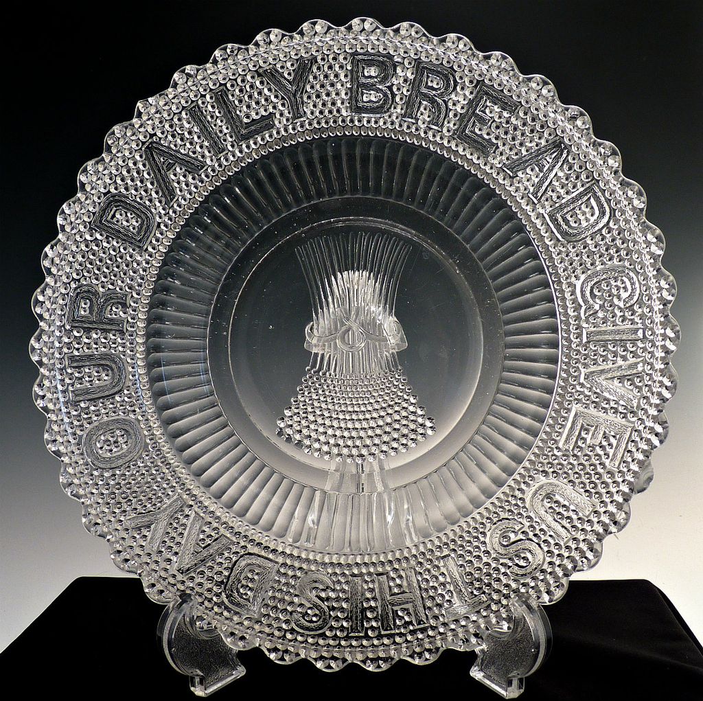Antique glass plate Sheaf of Wheat Campbell Jones c. 1877 Antique glass plate Sheaf of Wheat Campbell Jones c. 1877