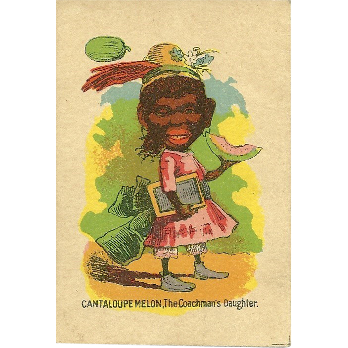 Small Early Black Americana Playing Card " Cantaloupe Melon , The from