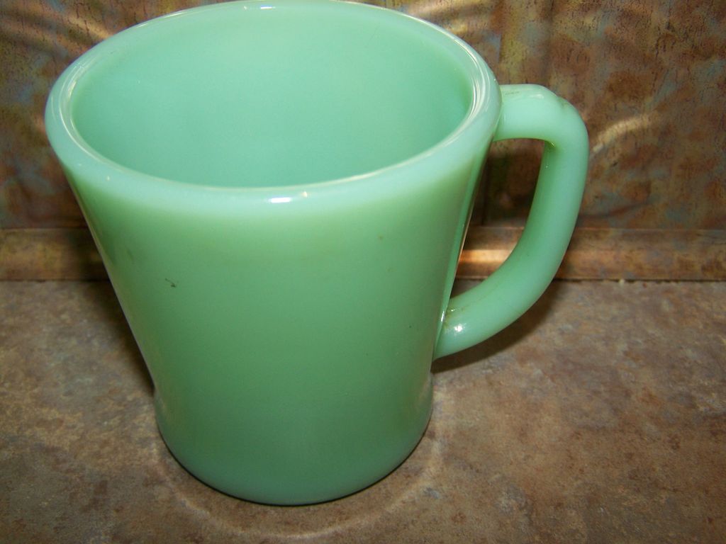 on Green vintage glass victoriasjems cups Ware Oven Green  Glass  Vintage Jadeite Mug from  green