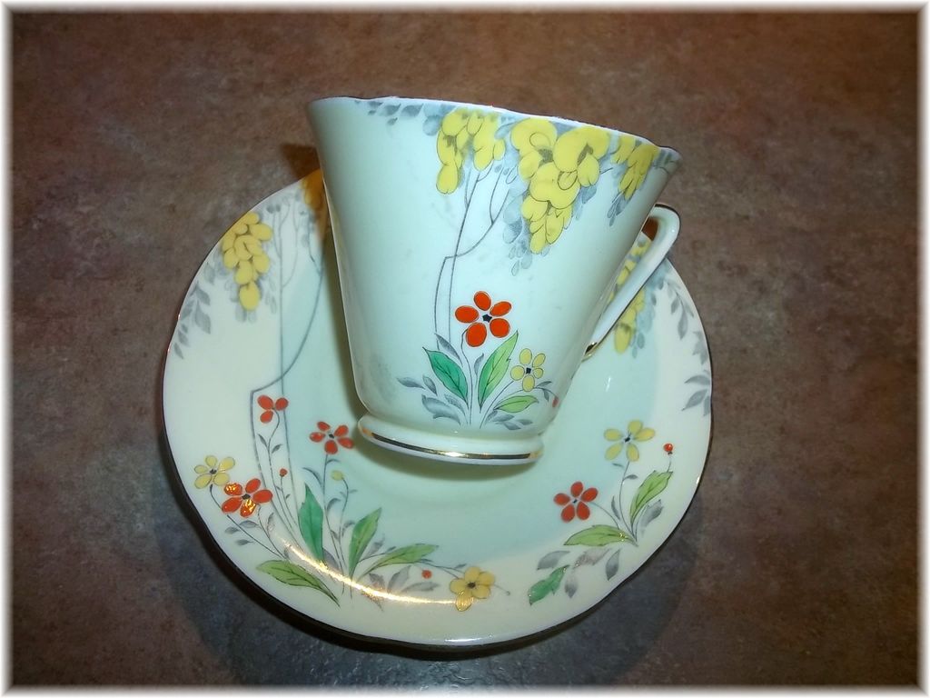 Cup style  Saucer saucer Tea Style Floral  & and vintage cup Vintage Motif Deco Set  Royal Grafton