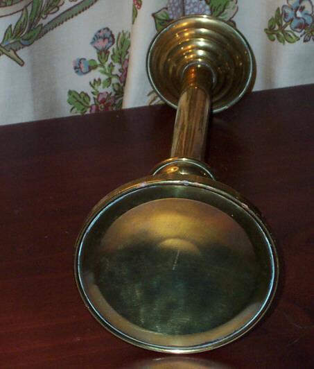 Vintage Large Brass Memorial Candle Stick Holders Vintage Large Brass Memorial Candle Stick Holders